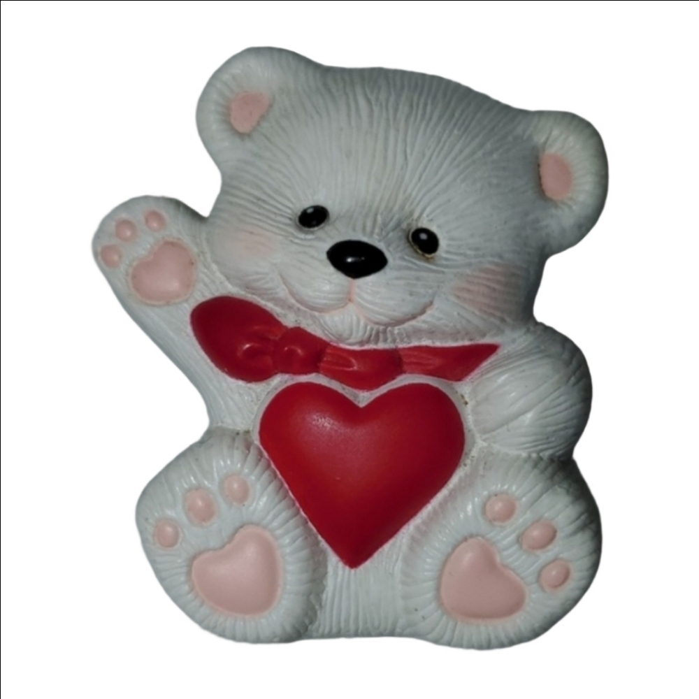 VTG Hallmark Teddy Bear Heart Pin